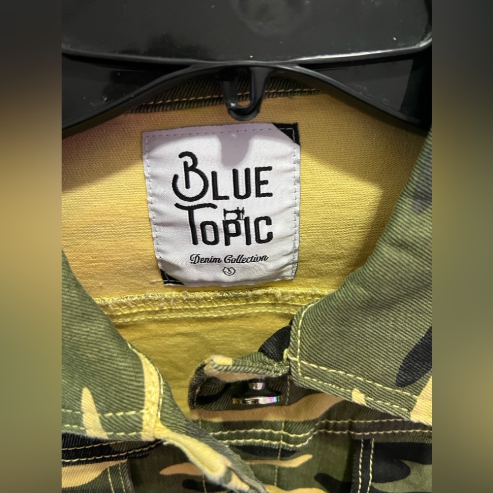 Blue Topic Yellow & Green Camo Denim Jacket & Matching Pants Size Small-… - Picture 7 of 13